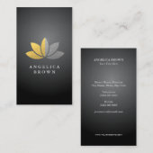 Carte De Visite Faux d'argent et de lotus de l'huile d'or (Devant / Derrière)