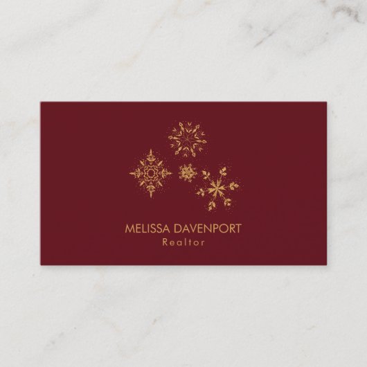 Carte De Visite Faux de neige en or (Devant)