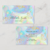 Carte De Visite ・FAUX détails de parties scintillant d'or sur l'ho (Devant / Derrière)