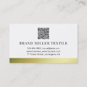 Carte De Visite Faux d'or léger en métal QR Code Monogramme (Dos)