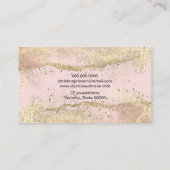 Carte De Visite faux feuille d'or rose agate arrière - plan (Dos)