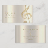 Carte De Visite faux feuille d'or treize (Devant / Derrière)