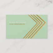 Carte De Visite Faux Gold Angle Grille Moderne Pale Vert (Devant)
