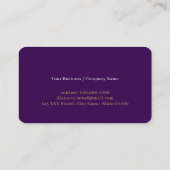 Carte De Visite Faux Gold Angle Stripes Moderne Violet (Dos)