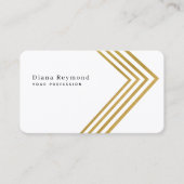 Carte De Visite Faux Gold Angles Grilles Blanches (Devant)