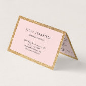 Carte De Visite Faux Gold & Blush Pink Lashes Afcare (Dos)