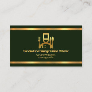 Carte De Visite Faux Gold Borders Emerald Green