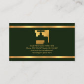 Carte De Visite Faux Gold Borders Faucet Emerald Green Plumer (Dos)