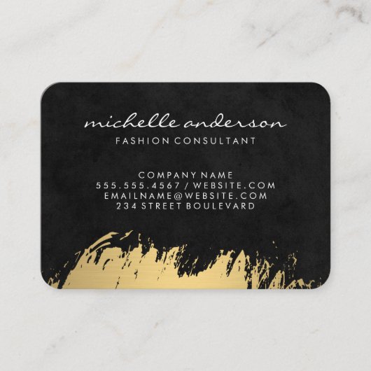Carte De Visite Faux Gold brossé / Black Lux (Devant)