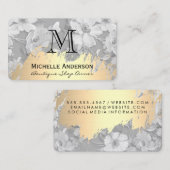Carte De Visite Faux Gold brossé classique Monogramme Motif (Devant / Derrière)