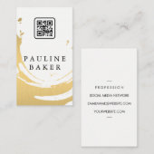 Carte De Visite Faux Gold brossé | Code QR (Devant / Derrière)