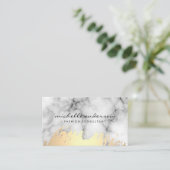 Carte De Visite Faux Gold brossé et pierre de marbre (Debout devant)