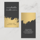 Carte De Visite Faux Gold Brossé Gris (Devant / Derrière)