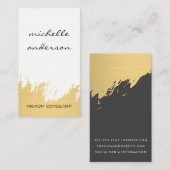 Carte De Visite Faux Gold Brossé gris blanc (Devant / Derrière)