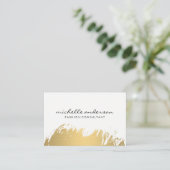 Carte De Visite Faux Gold Brossé gris blanc (Debout devant)