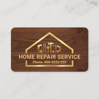 Carte De Visite Faux Gold Building Handyman Tools Frame