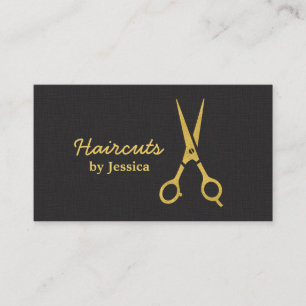 Carte De Visite Faux Gold Ciseaux Haircut Hair Styliste Chevron