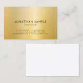 Carte De Visite Faux Gold Design élégant Modèle moderne tendance (Devant / Derrière)
