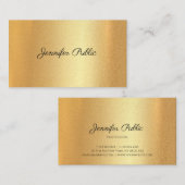 Carte De Visite Faux Gold écriture manuscrite Script Élégante call (Devant / Derrière)