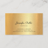 Carte De Visite Faux Gold écriture manuscrite Script Élégante call (Dos)