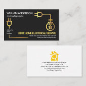 Carte De Visite Faux Gold Electronicien de câblage électrique (Devant / Derrière)