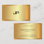 Carte De Visite Faux Gold Elégant Modèle moderne Sophisticé (Devant / Derrière)