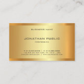 Carte De Visite Faux Gold Elégant Modèle moderne Sophisticé (Dos)