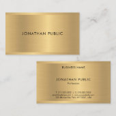 Carte De Visite Faux Gold Elegant Moderne Luxueux Modèle (Devant / Derrière)