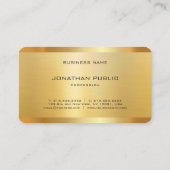 Carte De Visite Faux Gold Elegant Moderne Monogramme Modèle de lux (Dos)