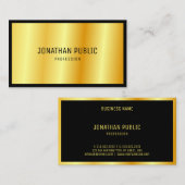 Carte De Visite Faux Gold Elegant Professionnel Modèle moderne (Devant / Derrière)