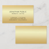 Carte De Visite Faux Gold Élégant Simple Modèle moderne (Devant / Derrière)