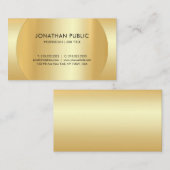 Carte De Visite Faux Gold Élégant Simple Professionnel Moderne (Devant / Derrière)