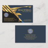 Carte De Visite Faux Gold Falcon Eagle Wings Flying (Devant / Derrière)