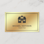 Carte De Visite Faux Gold Foil Accueil Icône Agent immobilier (Devant)