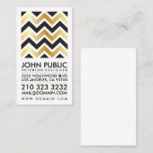 Carte De Visite Faux Gold Foil Black Chevron (Devant / Derrière)