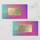 Carte De Visite Faux Gold Foil Botanique Beauty Studio Ombre Pink (Devant / Derrière)