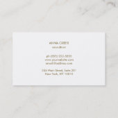 Carte De Visite Faux Gold Foil Circle Motif Rose et Turquoise (Dos)