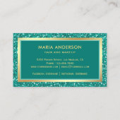Carte De Visite Faux Gold Foil Circle Turquoise Parties scintillan (Dos)