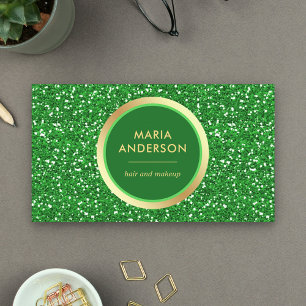 Carte De Visite Faux Gold Foil Circle Vert Parties scintillant maq