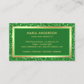 Carte De Visite Faux Gold Foil Circle Vert Parties scintillant maq (Dos)