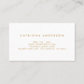 Carte de visite Faux Gold Foil Confetti | Blanc (Dos)