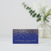 Carte de visite Faux Gold Foil Confetti | Bleu (Debout devant)