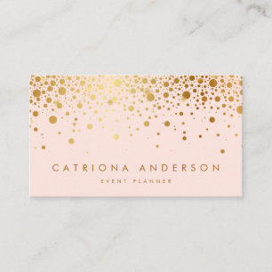 Carte de visite Faux Gold Foil Confetti   Blush