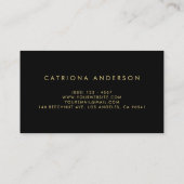 Carte de visite Faux Gold Foil Confetti | Noir (Dos)