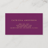 Carte de visite Faux Gold Foil Confetti | Purple I (Dos)