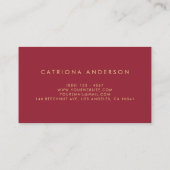 Carte de visite Faux Gold Foil Confetti | Rouge (Dos)