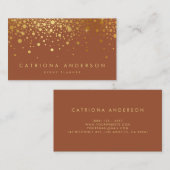 Carte de visite Faux Gold Foil Confetti | Terracot (Devant / Derrière)