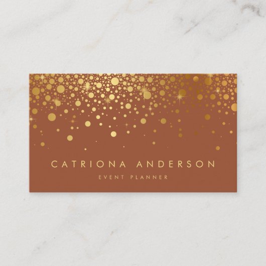 Carte de visite Faux Gold Foil Confetti | Terracot (Devant)