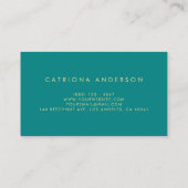 Carte de visite Faux Gold Foil Confetti | TURQUOIS (Dos)