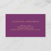 Carte de visite Faux Gold Foil Confetti | Violet (Dos)